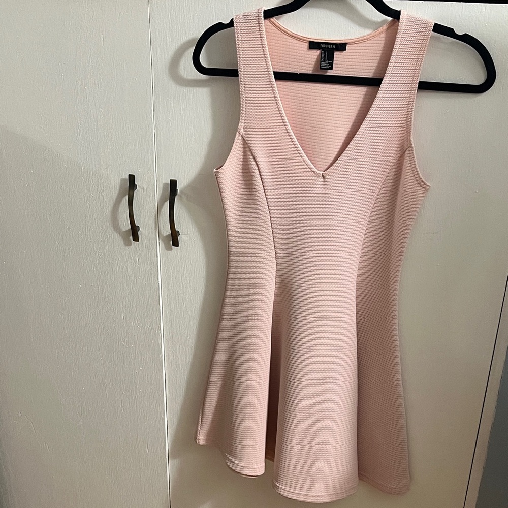 Forever 21 Blush Pink Ribbed Mini Dress